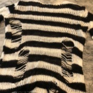 emo ripped knitted sweater